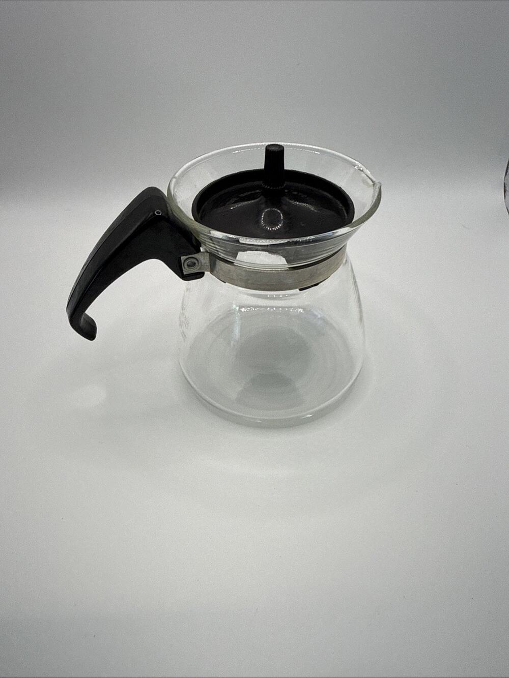 Vintage 4" Mini PYREX 802 Corning Single Serving Coffee Tea Pot Carafe & Lid